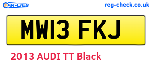 MW13FKJ are the vehicle registration plates.