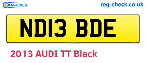 ND13BDE are the vehicle registration plates.