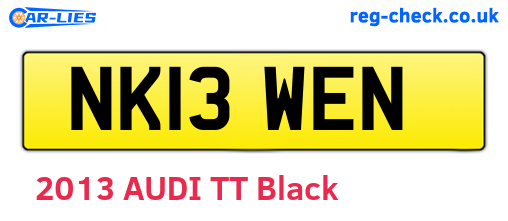 NK13WEN are the vehicle registration plates.