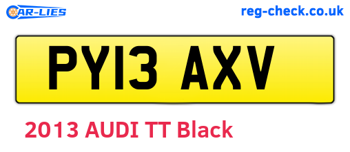 PY13AXV are the vehicle registration plates.
