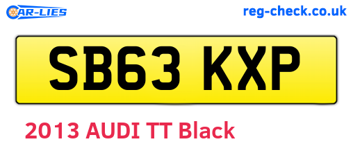 SB63KXP are the vehicle registration plates.