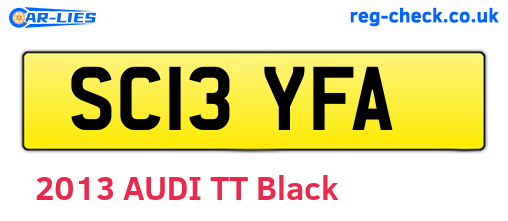 SC13YFA are the vehicle registration plates.