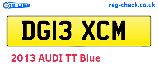DG13XCM are the vehicle registration plates.