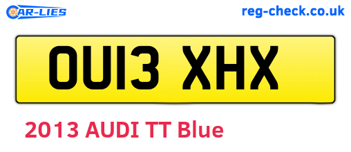 OU13XHX are the vehicle registration plates.