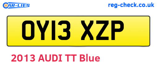 OY13XZP are the vehicle registration plates.