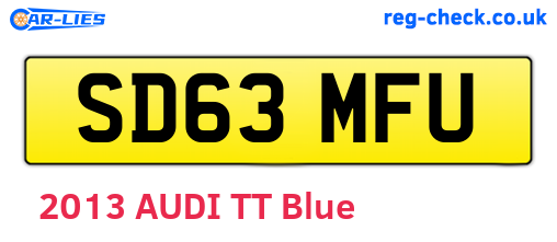SD63MFU are the vehicle registration plates.