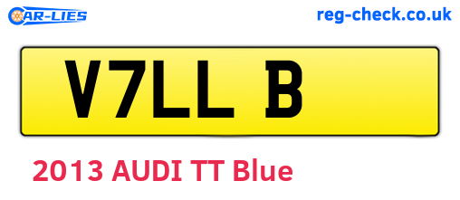 V7LLB are the vehicle registration plates.