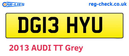 DG13HYU are the vehicle registration plates.