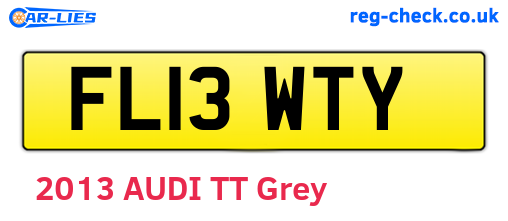 FL13WTY are the vehicle registration plates.