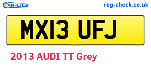 MX13UFJ are the vehicle registration plates.