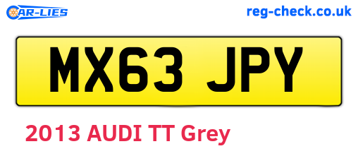 MX63JPY are the vehicle registration plates.