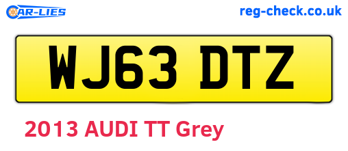 WJ63DTZ are the vehicle registration plates.
