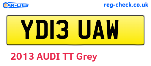 YD13UAW are the vehicle registration plates.
