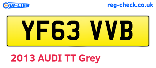 YF63VVB are the vehicle registration plates.
