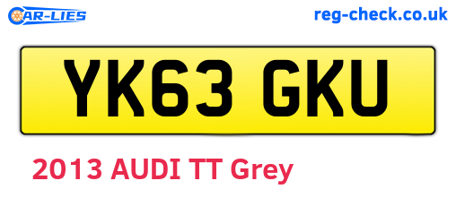YK63GKU are the vehicle registration plates.