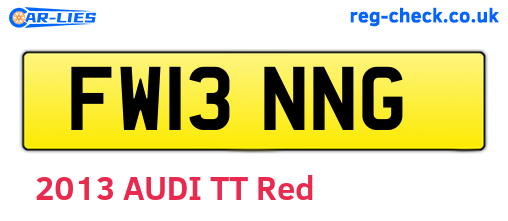 FW13NNG are the vehicle registration plates.