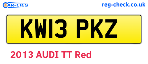 KW13PKZ are the vehicle registration plates.
