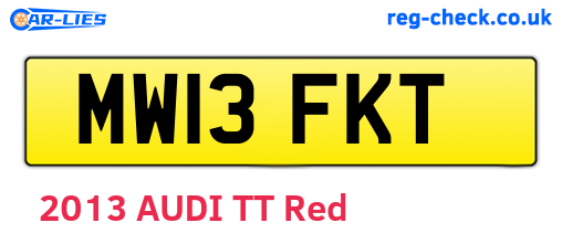 MW13FKT are the vehicle registration plates.