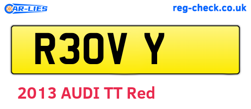 R3OVY are the vehicle registration plates.