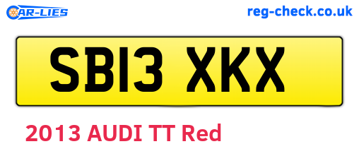 SB13XKX are the vehicle registration plates.
