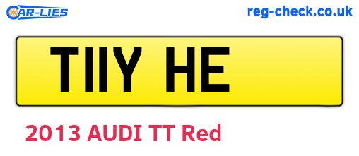 T11YHE are the vehicle registration plates.