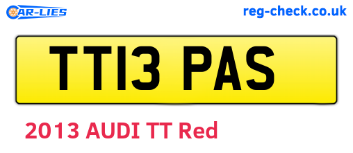 TT13PAS are the vehicle registration plates.