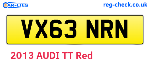VX63NRN are the vehicle registration plates.