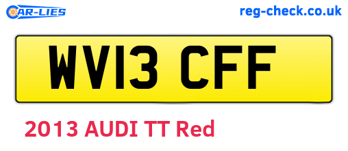 WV13CFF are the vehicle registration plates.