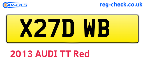 X27DWB are the vehicle registration plates.
