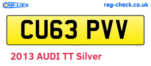 CU63PVV are the vehicle registration plates.