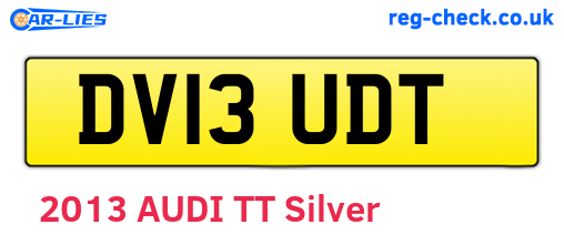 DV13UDT are the vehicle registration plates.