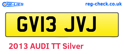 GV13JVJ are the vehicle registration plates.