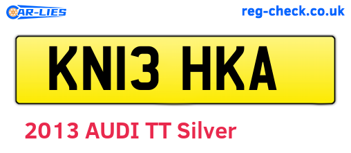 KN13HKA are the vehicle registration plates.