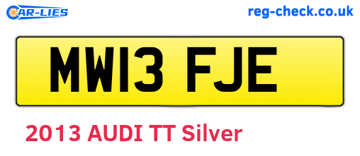 MW13FJE are the vehicle registration plates.