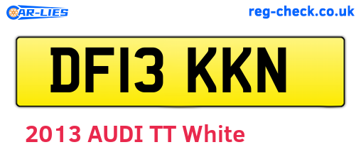 DF13KKN are the vehicle registration plates.