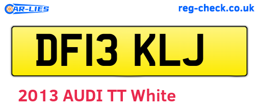 DF13KLJ are the vehicle registration plates.