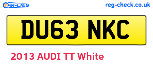 DU63NKC are the vehicle registration plates.