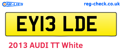 EY13LDE are the vehicle registration plates.