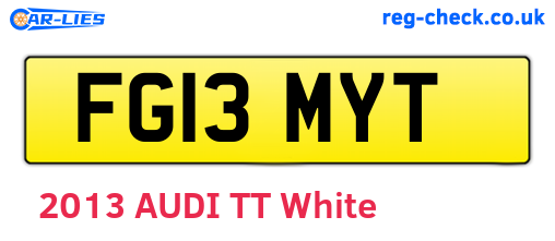 FG13MYT are the vehicle registration plates.