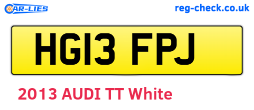 HG13FPJ are the vehicle registration plates.