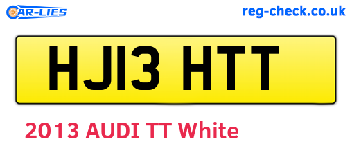 HJ13HTT are the vehicle registration plates.