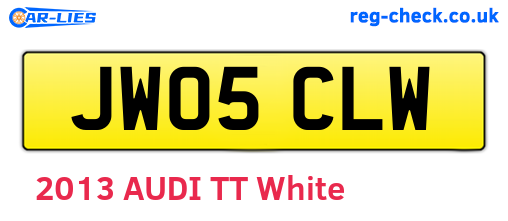 JW05CLW are the vehicle registration plates.