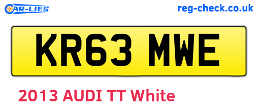 KR63MWE are the vehicle registration plates.