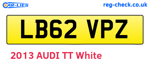 LB62VPZ are the vehicle registration plates.