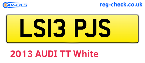 LS13PJS are the vehicle registration plates.