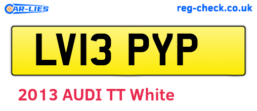 LV13PYP are the vehicle registration plates.