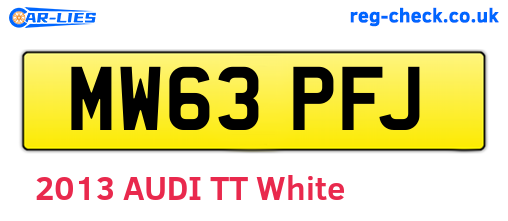 MW63PFJ are the vehicle registration plates.