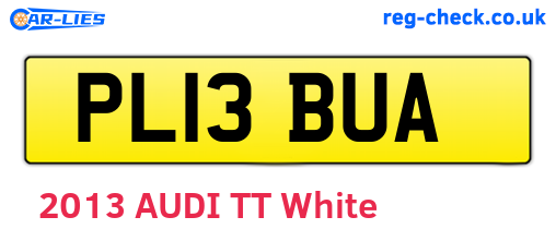 PL13BUA are the vehicle registration plates.