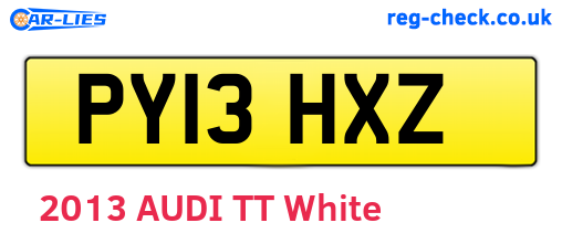 PY13HXZ are the vehicle registration plates.