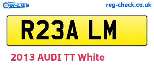 R23ALM are the vehicle registration plates.